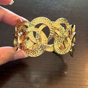 Gold Hammered Kenneth Jay lane Cuff bracelet